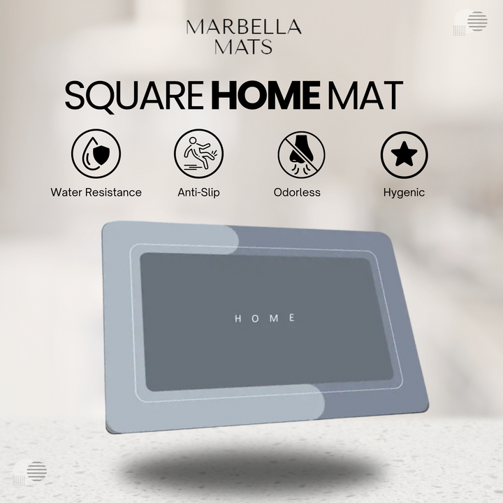 Marbella Square Bath Mat "Home"