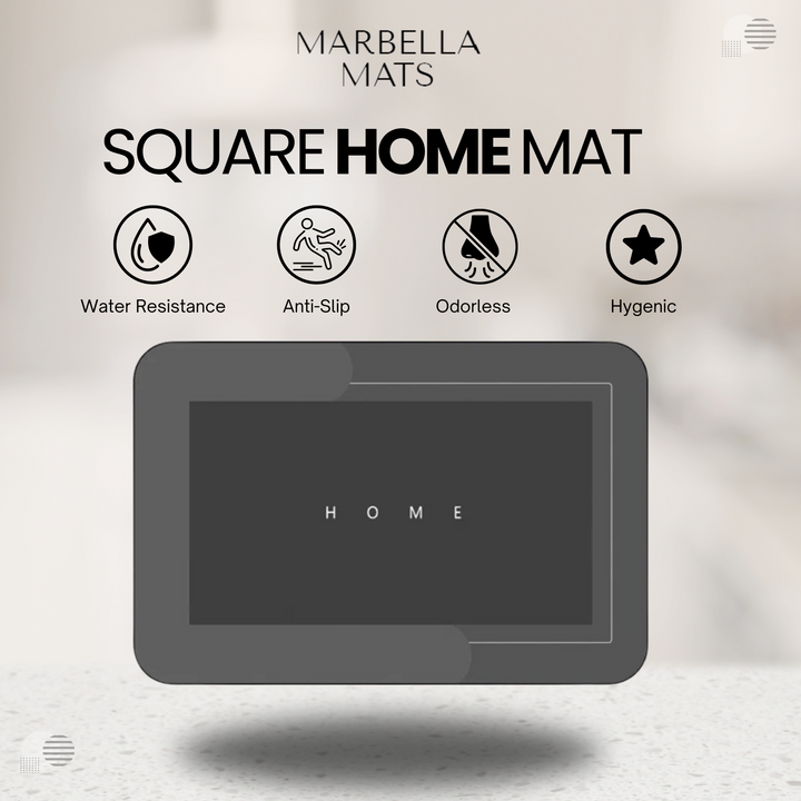 Marbella Square Bath Mat "Home"